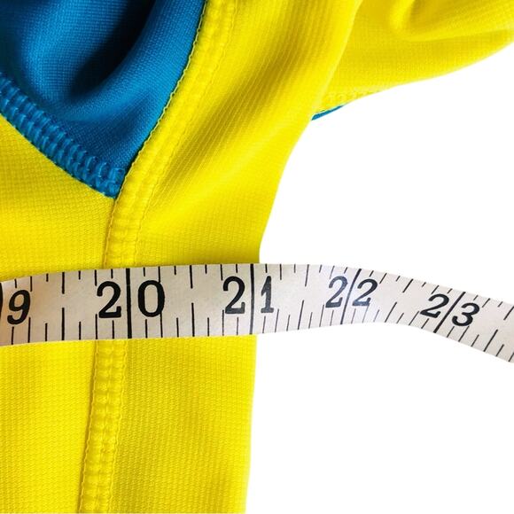 Nike Therma Fit Two Tone Yellow Turquoise Hoodie Pink Swoosh Logo - Picture 9 of 16